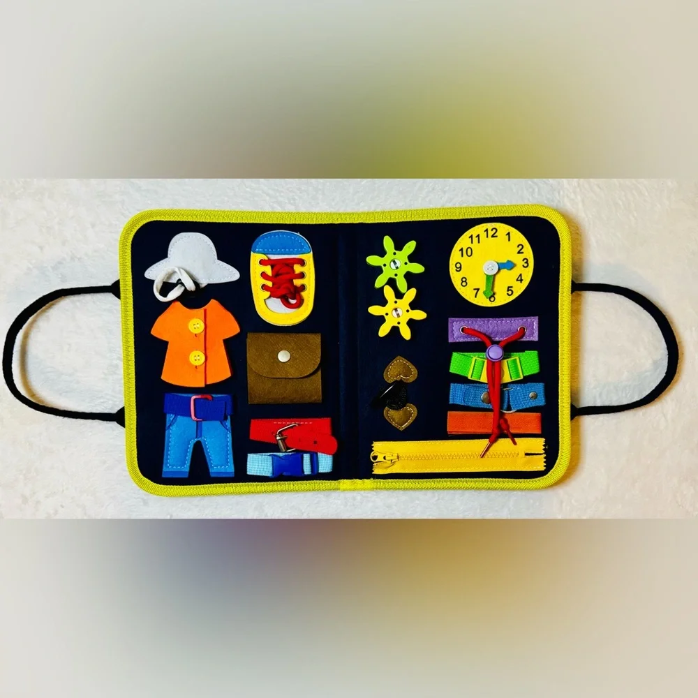 Soft & Colorful Busy Board Activity Carry Bag for Kids
